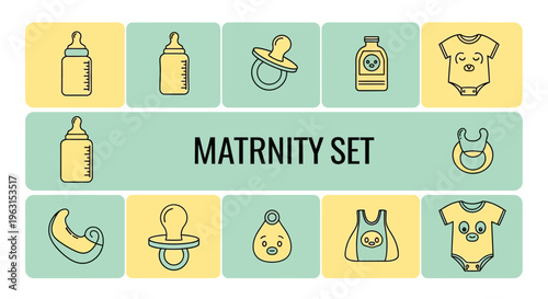 Baby Maternity Care Items Set.