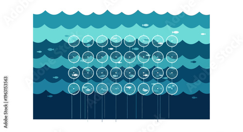 Bubbles Floating Upward in Water Column.