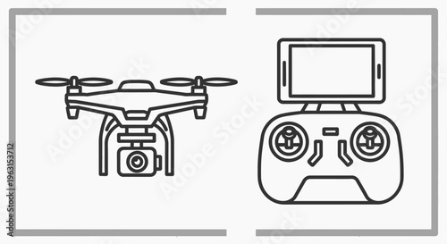 Drone with remote control device.