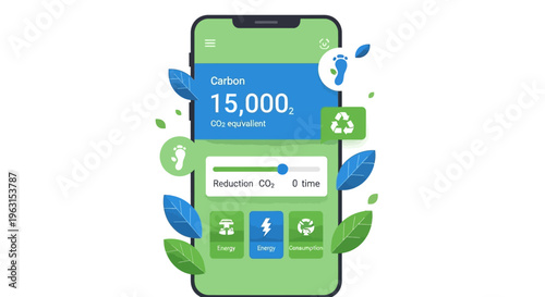 Green smartphone with eco friendly interface.