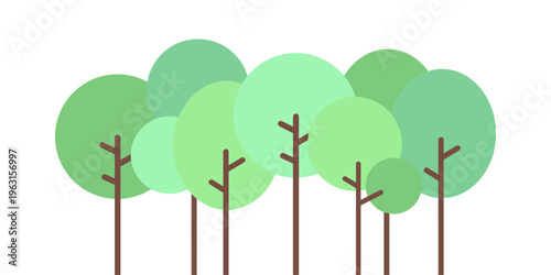 Green tree. Natural, forest, plant, landscape, environment concepts. Suitable for poster, card, flyer decoration. Flat minimal style vector design isolated.