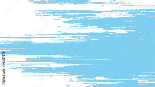 Light blue and white abstract digital glitch art background with horizontal stripes and pixels tech error effect