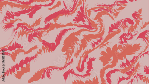 Floral Fluidity: An abstract pattern of vibrant floral and fluid forms intertwines in a dance of color, celebrating natural beauty and artistic expression.