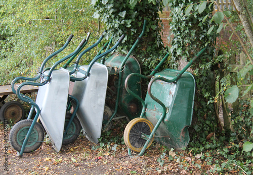 Wallpaper Mural A Collection of Four Traditional Garden Wheelbarrows. Torontodigital.ca