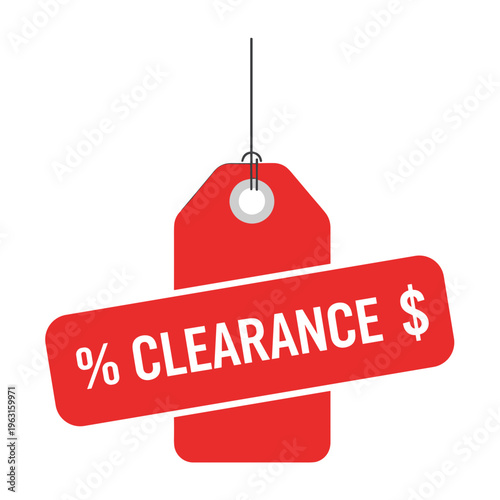 Red Clearance Sale Tag Icon.