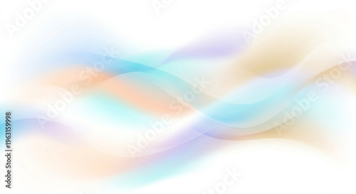 Soft Abstract Fluid Waves on White Background