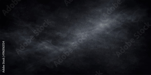 A dark storm cloud and mist texture creates a black and white abstract background with a smoky motion over a moonlit night sky backdrop