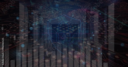 Digital video merges financial data animation with global sports competition concept.