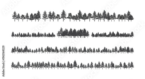 Abstract binary patterns displaying complex data structures across three horizontal bands