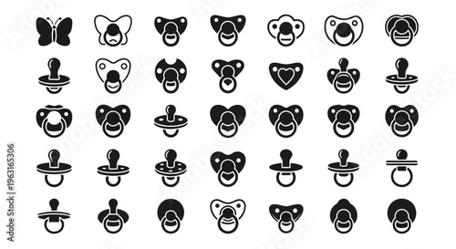 Diverse collection of stylized animal face icons with various expressions and accessories