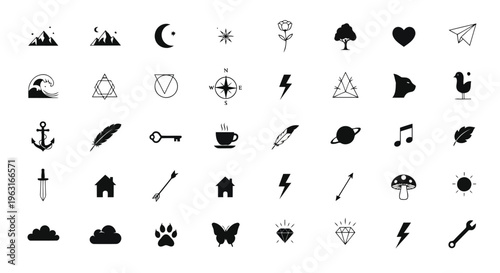 Collection of diverse ancient and mystical symbols with unique designs and meanings