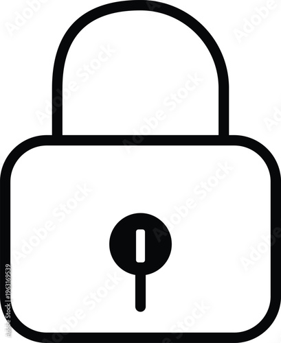 Padlock Security Icon Vector Illustration | Lock Symbol for Privacy, Protection and Cyber Security