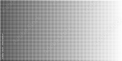 Half tone gradient. Dotted gradient, fine dot spraying and halftone dotted background seamless horizontal geometric pattern vector template set. vector illustration