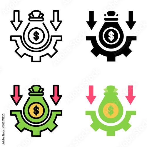 Loss icon collection of various styles for design branding, print and digital media