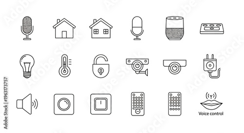 Collection of smart home control icons.