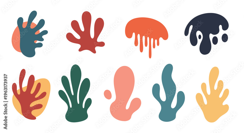 Fototapeta premium Colorful hand shapes in various designs and hues on a plain surface for creative projects