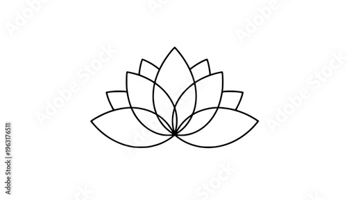 Minimalist Lotus Flower Icon for Wellness, Yoga and Meditation Branding