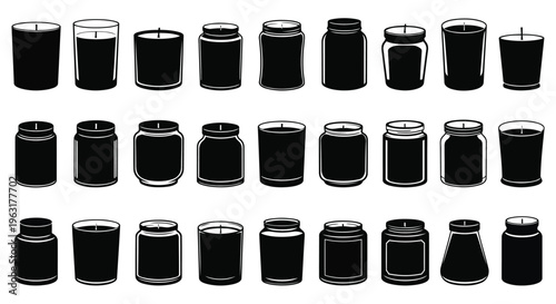 Collection of various vintage-style glass jars with different lid designs and sizes