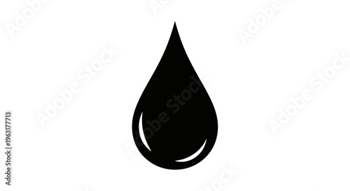 Black water drop icon on white background.