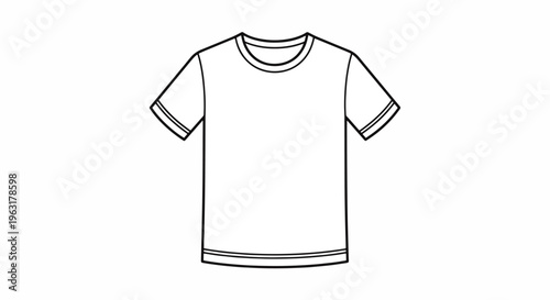Short sleeve crew neck t shirt outline for design or fashion concept