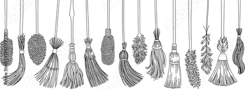 Abstract line art illustration of vertical stripes with varied width and spacing, clean design