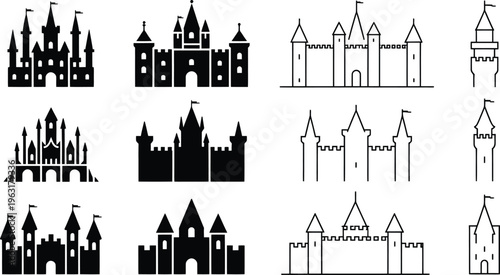 Abstract minimalist solid black color illustration graphic design element vector art