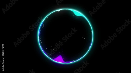 Voice speech circular waveform multi-colored patterns. Loop ready animations. Black background versions.