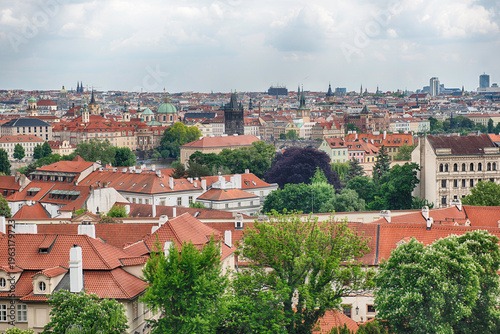 Panoramic view of Prague's rooftops, Czech Republic