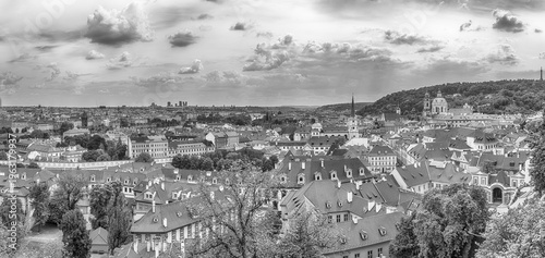 Panoramic view of Prague's rooftops, Czech Republic
