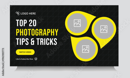 Bild auf Leinwand Best photography reel tips and tricks video thumbnail banner design, daily photo