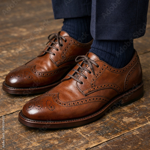 stylish man formal shoes AI generated