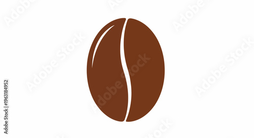Brown coffee bean with crease on surface