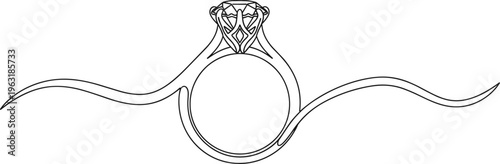 diamond, ring, engagement, jewelry, outline, minimal, line, art, vector, illustration, cad, drawing, wedding, luxury, romantic, isolated, design, symbol, love, concept
