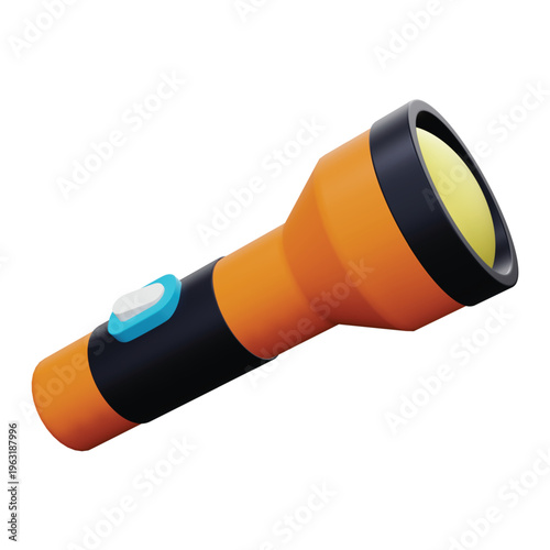 Torch 3d rendering icon.