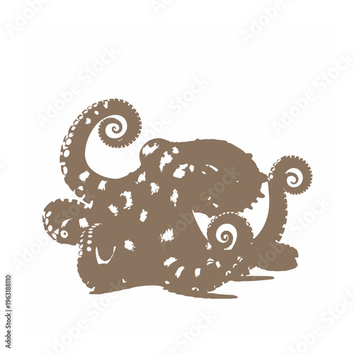 Octopus silhouette graphic with eight arms