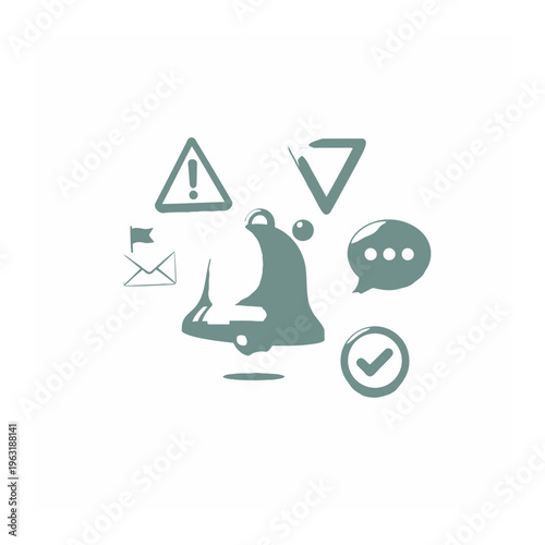 Notification and alert icons with speech bubble