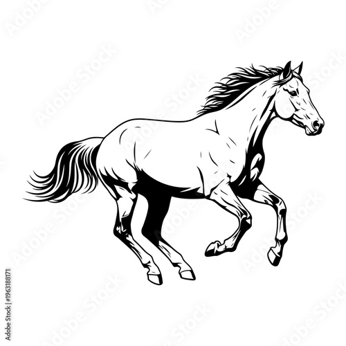 Galloping horse silhouette