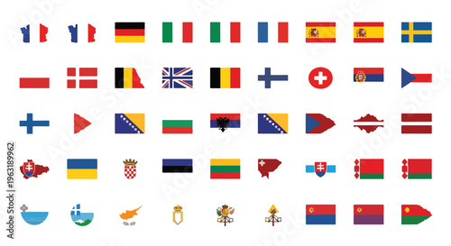 A collection of various national flags from around the world in a visually appealing arrangement