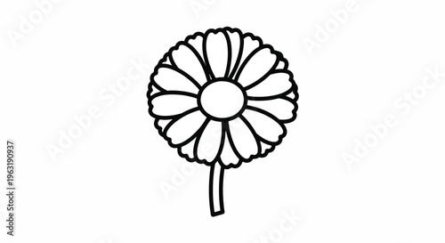 This beautiful flower design features a stylized bloom with delicate petals and a slender stem on a plain surface