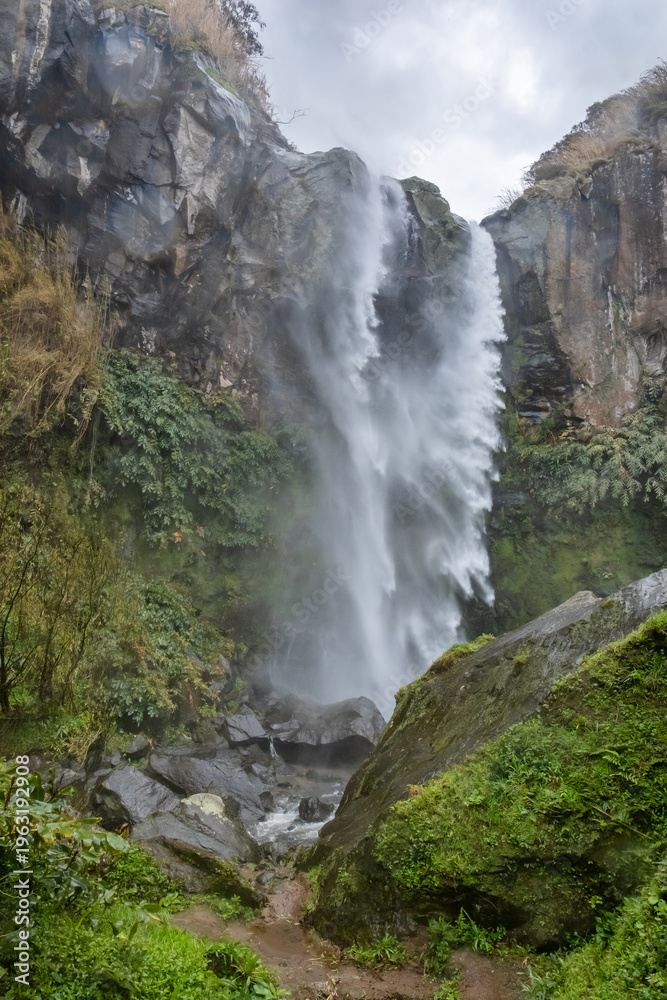 Fototapeta premium Cascata do Salto do Cabrito waterfall on Sao Miguel island, Azores, Portugal