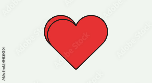 Red heart symbol love icon shape.