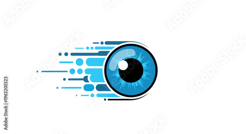 Blue eye with digital effect.