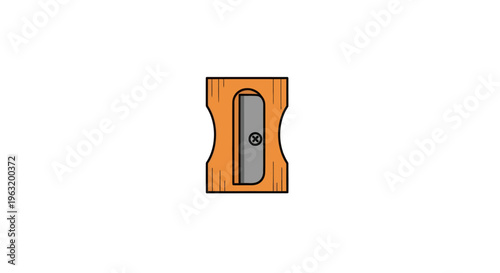 Wooden pencil sharpener with metal blade.