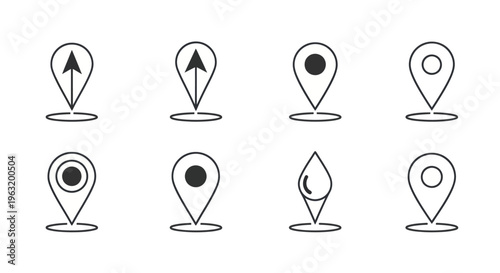 Black and white map location icons.