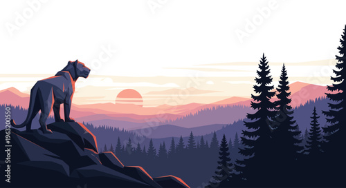 A large dog standing on rocks.