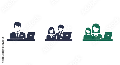 Business people working on laptops.