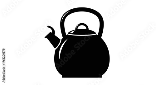 Black Kettle Silhouette Closeup.