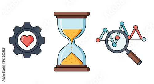 Hourglass with sand timer symbol.