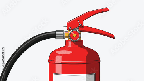 Red fire extinguisher equipment ready for emergency response to protect property and lives in residential or commercial building spaces.
