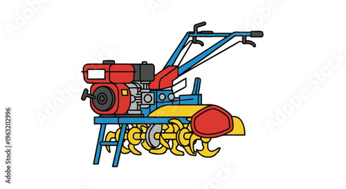Tiller machine with rotating blades.